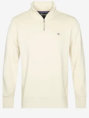 Regular Fit Shield Half Zip Sweat Silky Beige