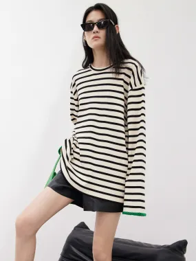 Relaxed Fit Striped Cotton T-shirt