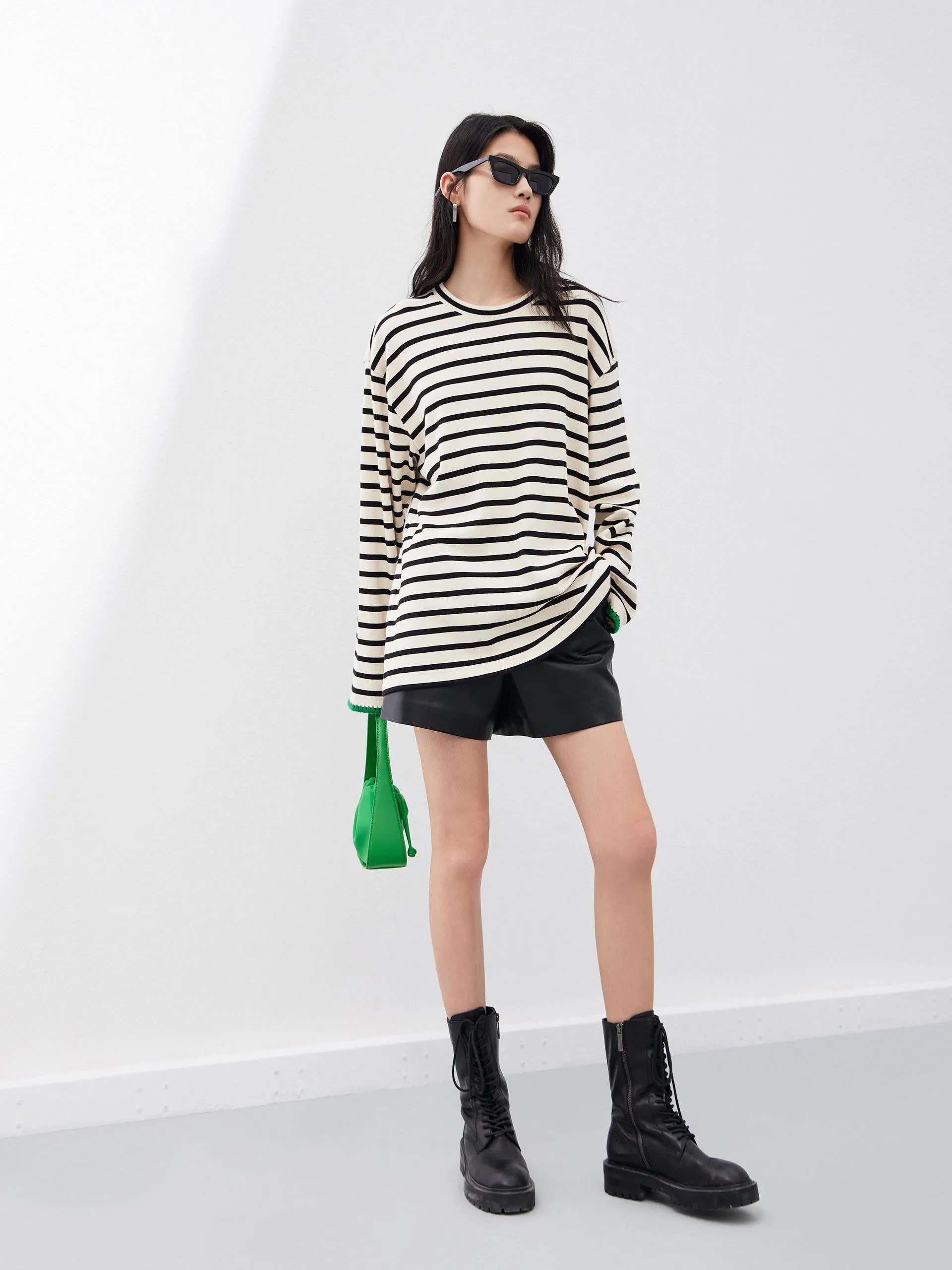 Relaxed Fit Striped Cotton T-shirt