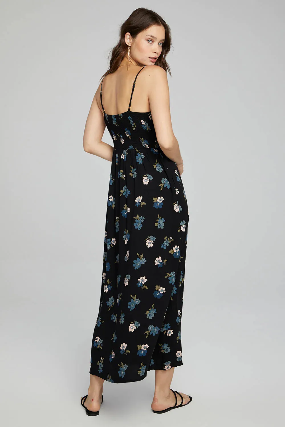 SAL Floral Leighton Maxi Dress Black & Teal