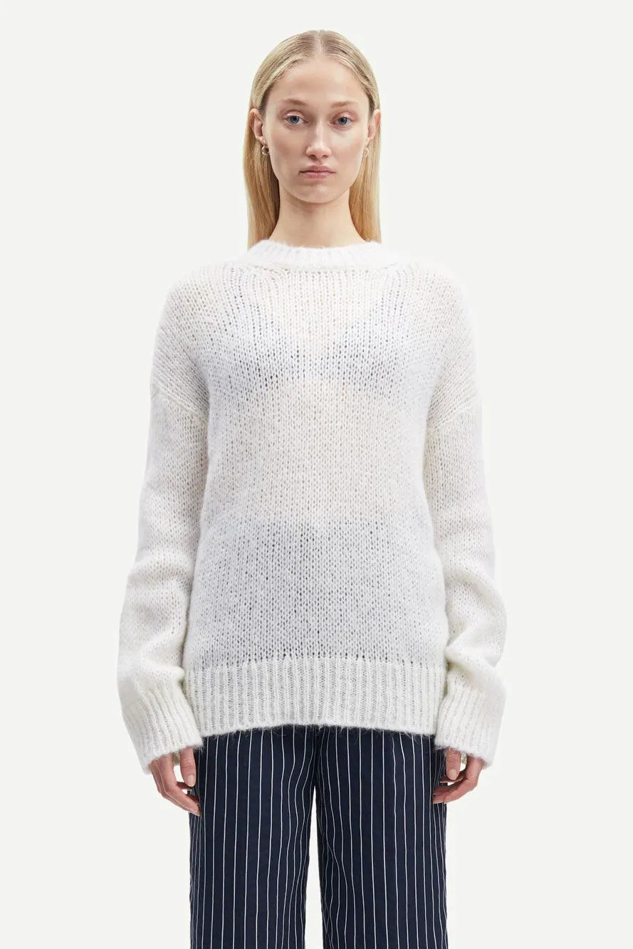 Sarah White Crew Neck Jumper