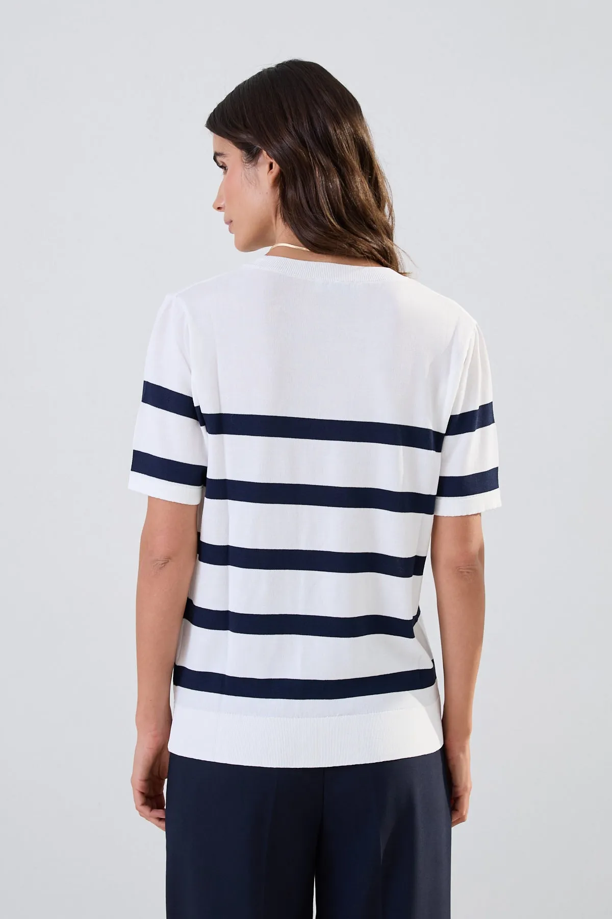 Setre Striped Pattern Knitwear Navy-White