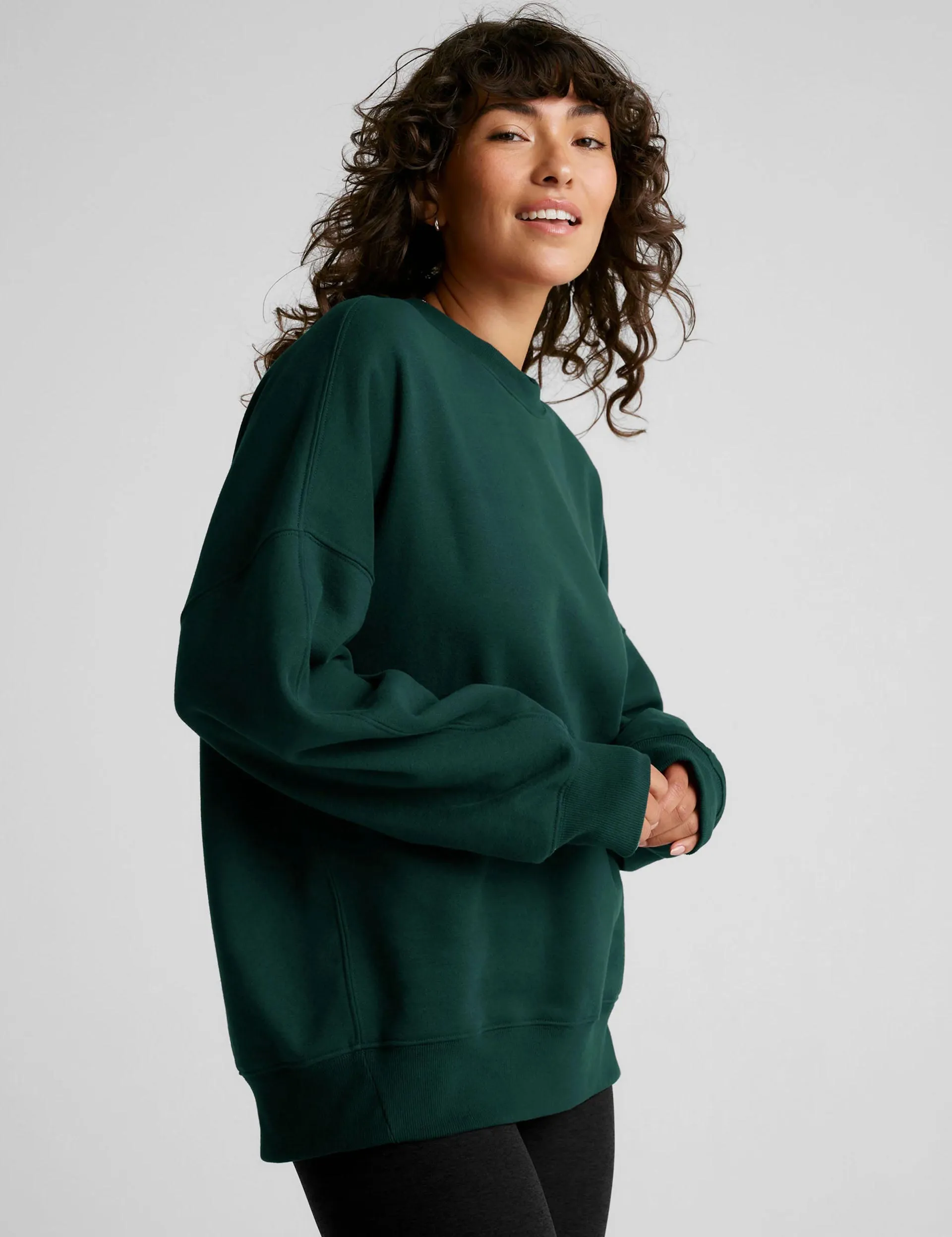 Solstice Fleece Oversized Sweatshirt - Dark Spruce Green