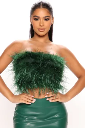 Statement Moment Feather Tube Top - Hunter