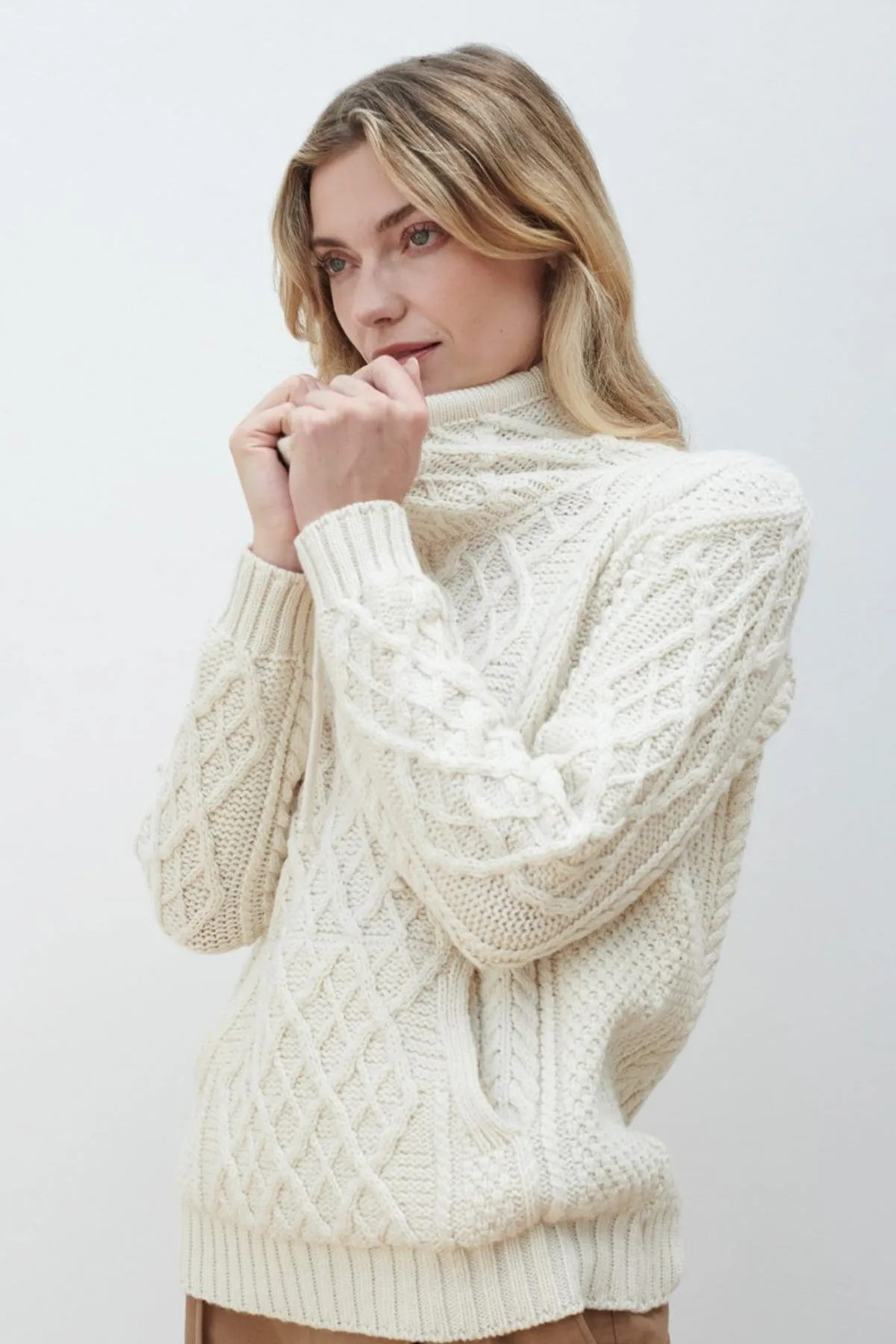 Super Soft Drawstring Sweater in Cream