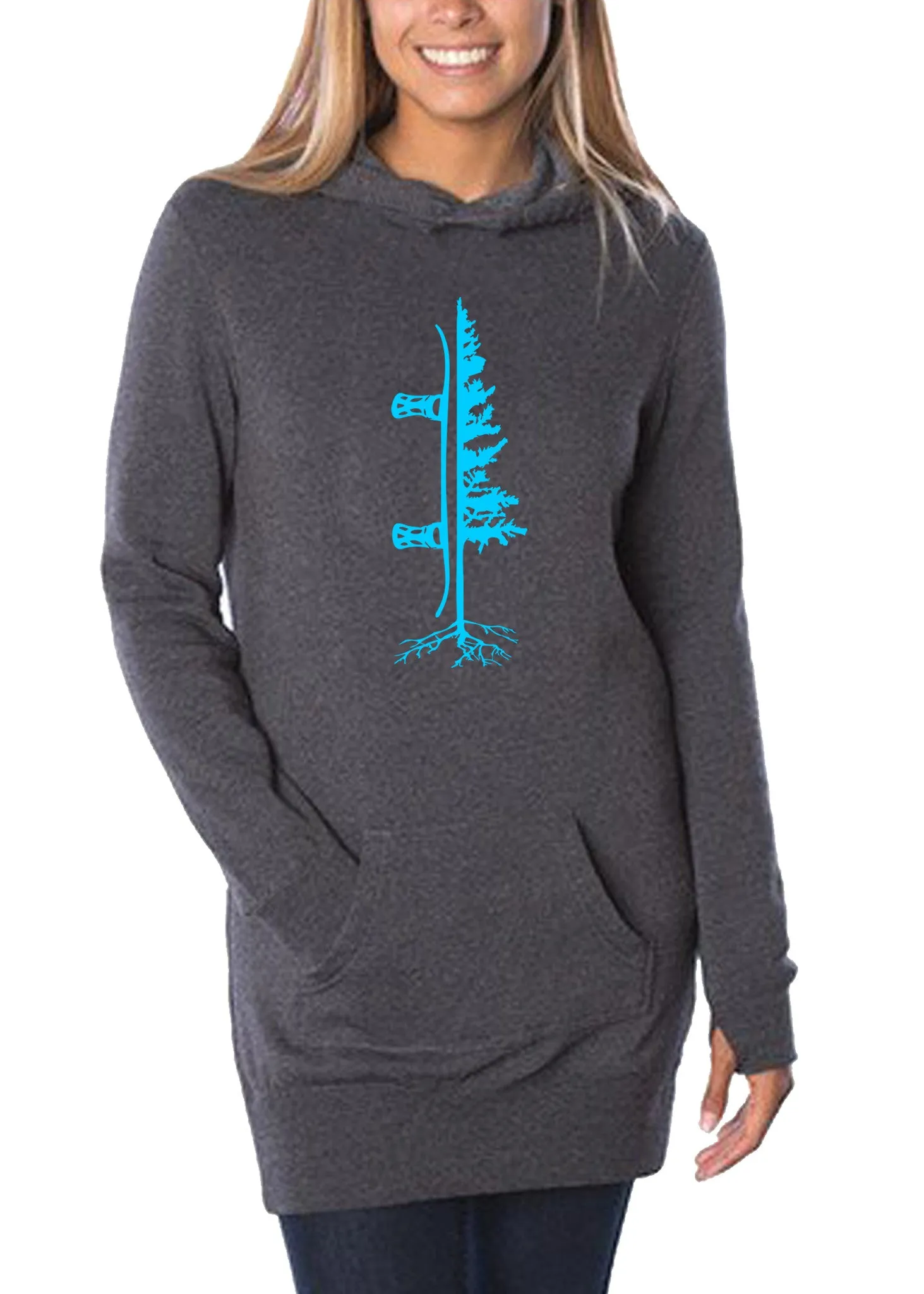 The Dress Hoodie 2.0 - Heather Charcoal/Aqua