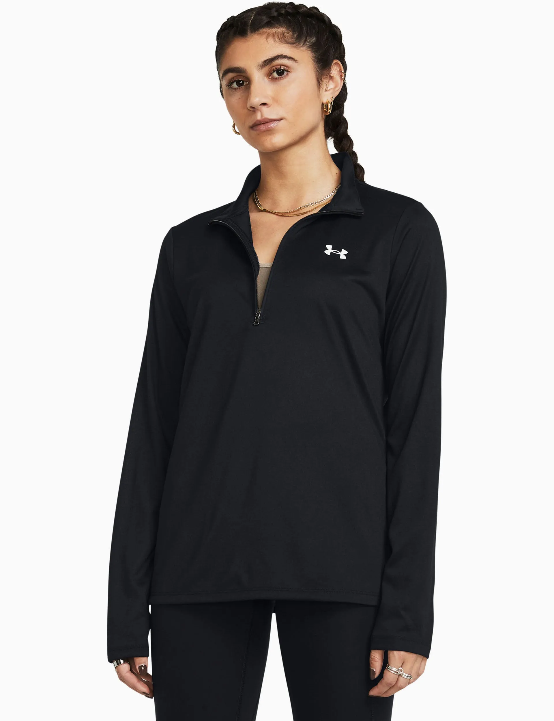 UA Tech 1/2 Zip - Black/White