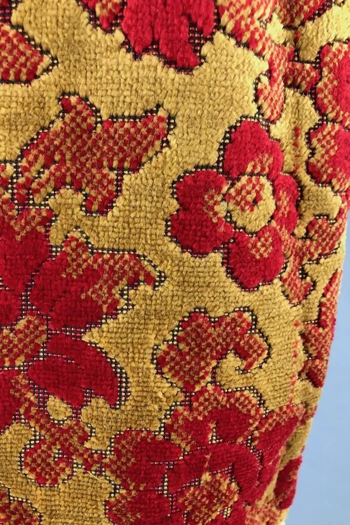 Vintage Red and Gold Chenille Vest