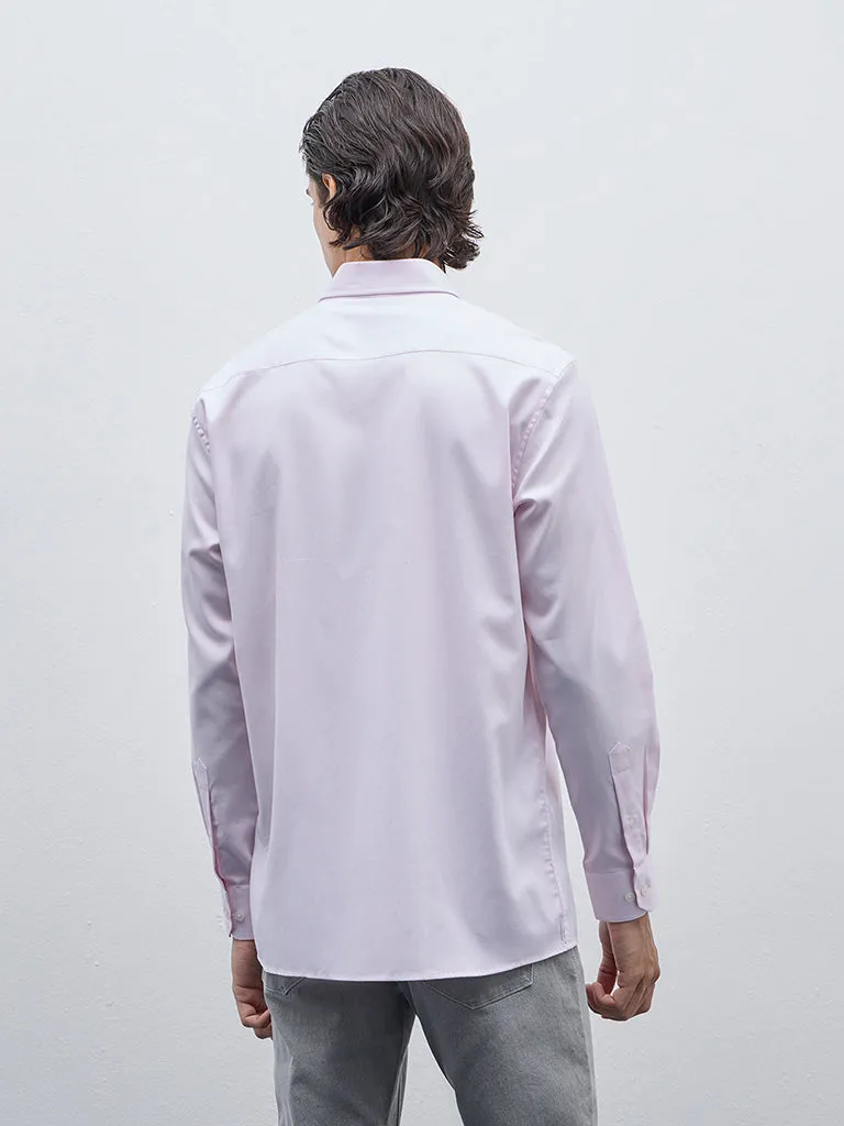 WES Formals Pink Relaxed-Fit Cotton Shirt