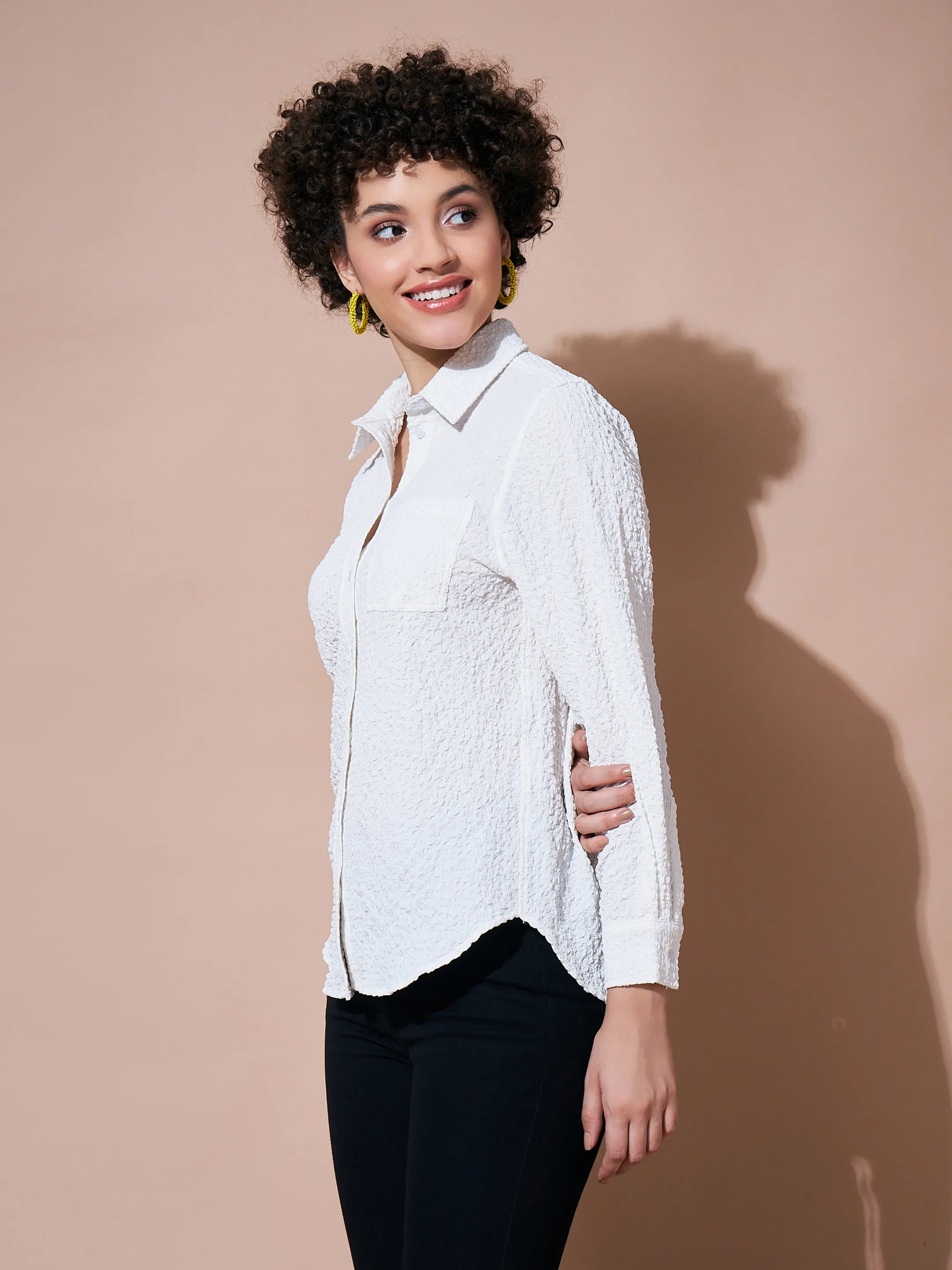 Women White Relaxed Fit Shirt