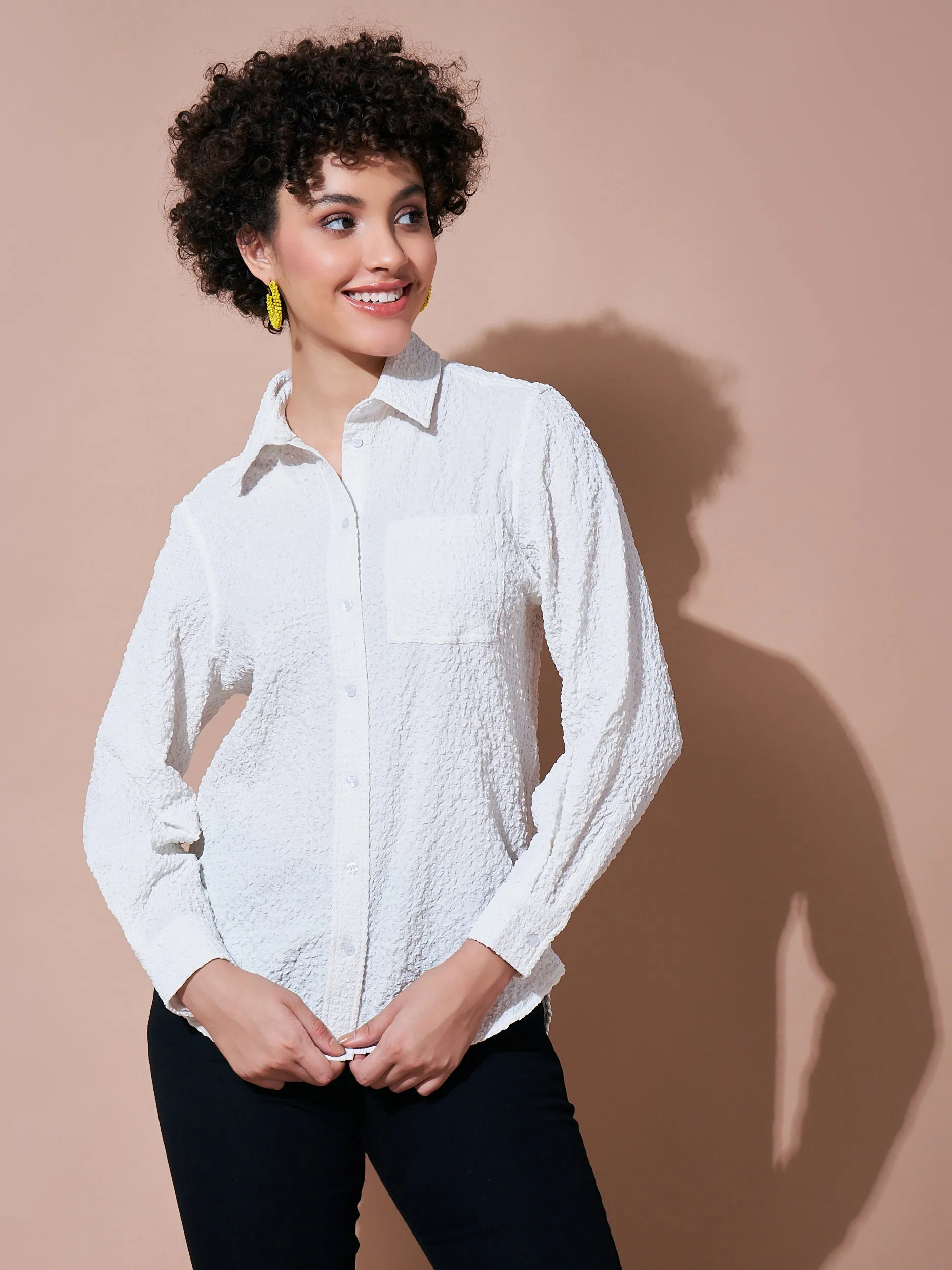 Women White Relaxed Fit Shirt