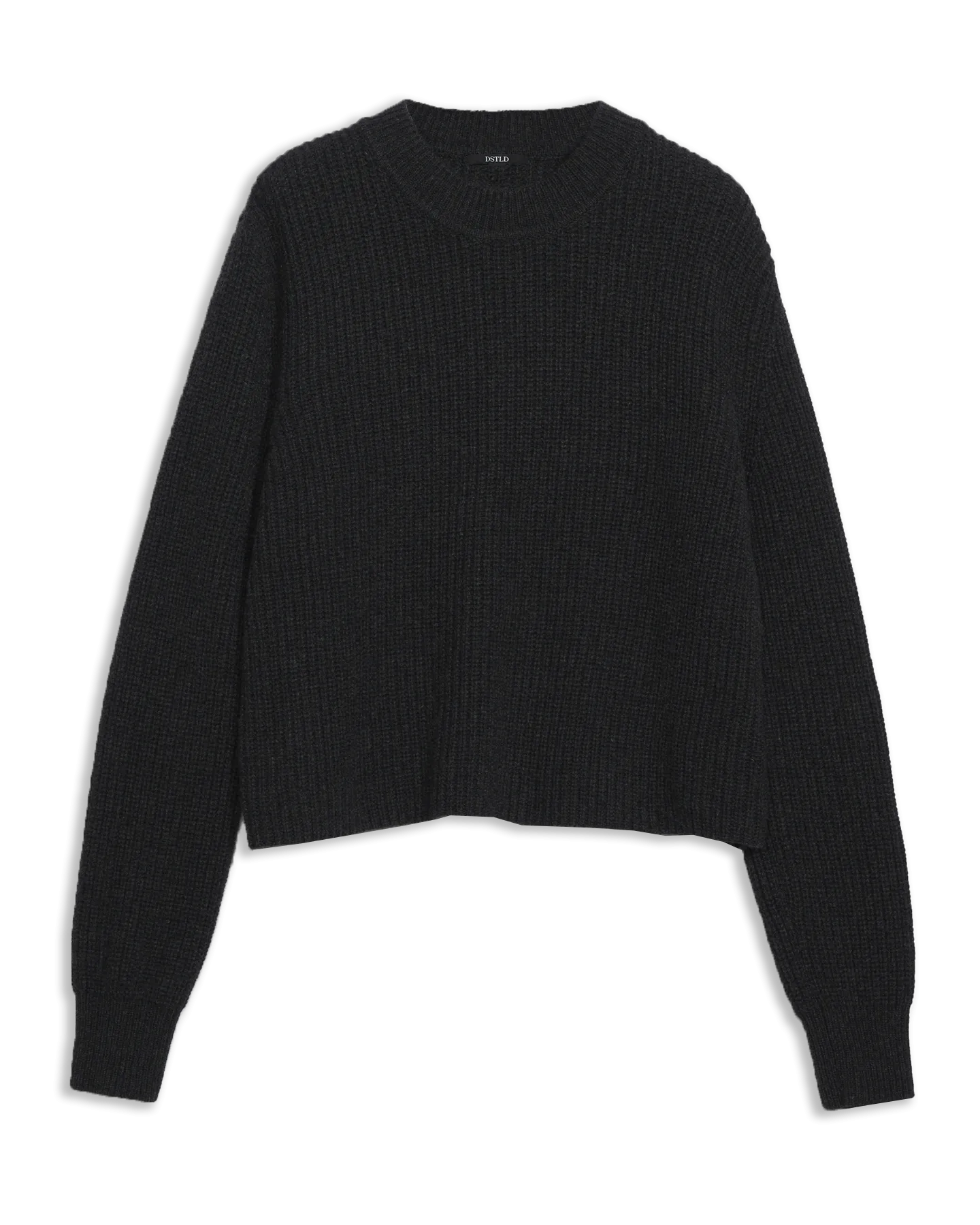 Women's Cashmere Ribbed Mock Neck in Charcoal